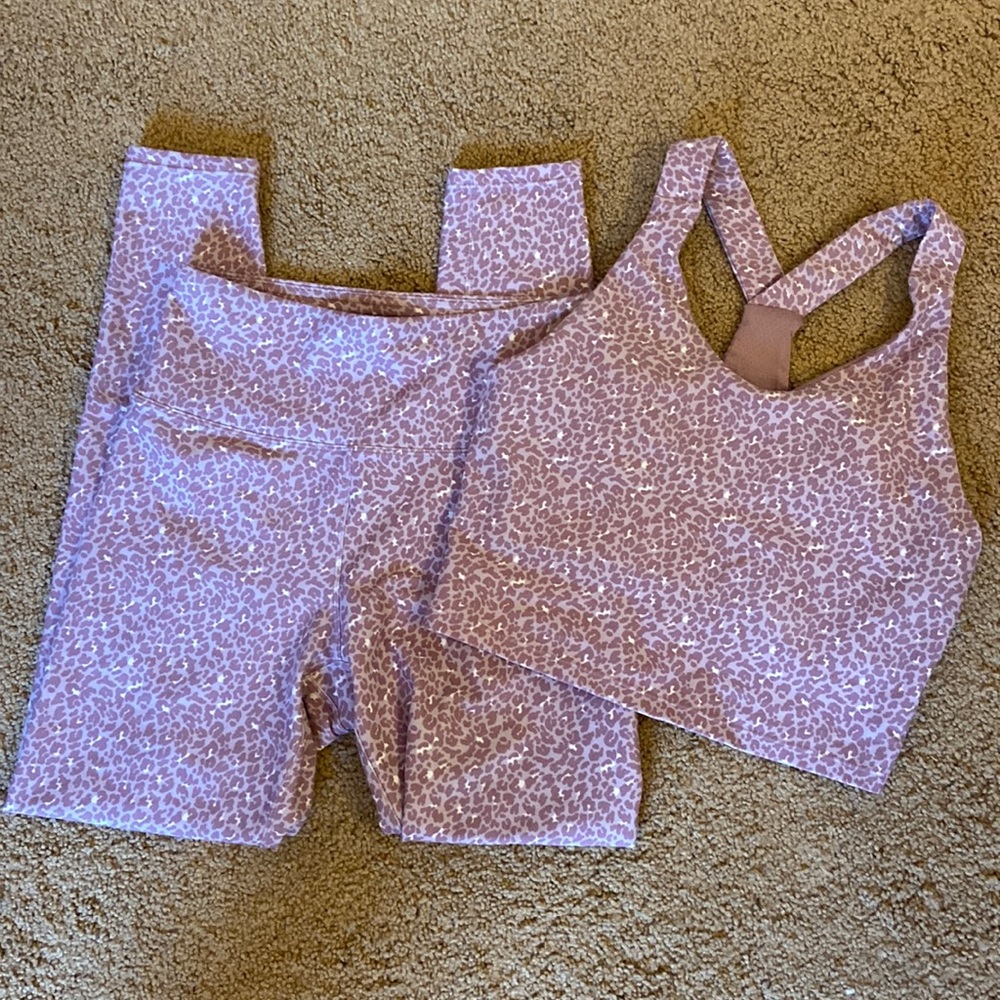 Pink Cheetah Athletic Set